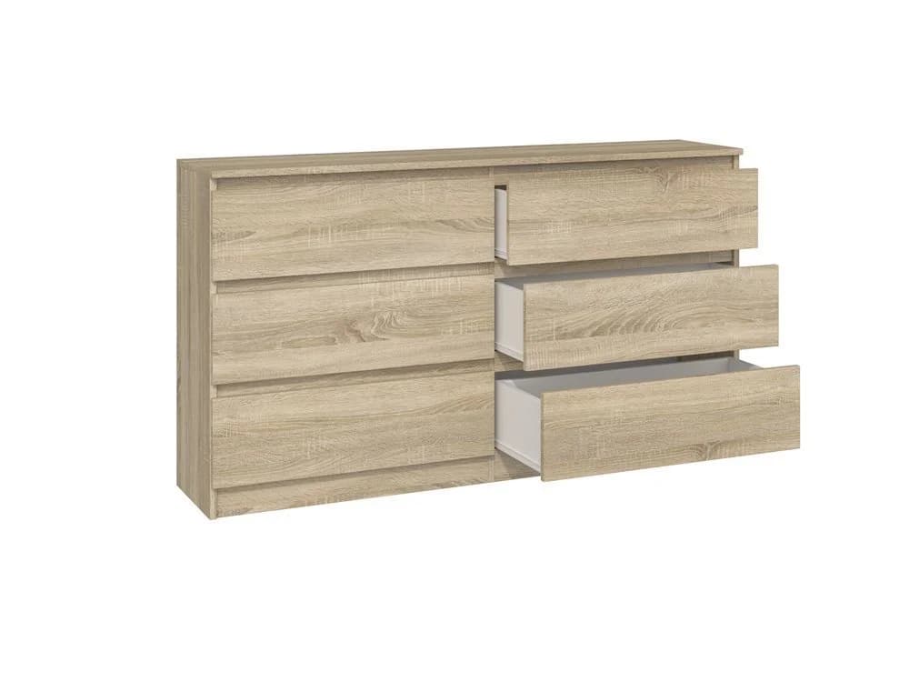 ibonto MALWA Kommode Sideboard 138 cm Anthrazit/Eiche