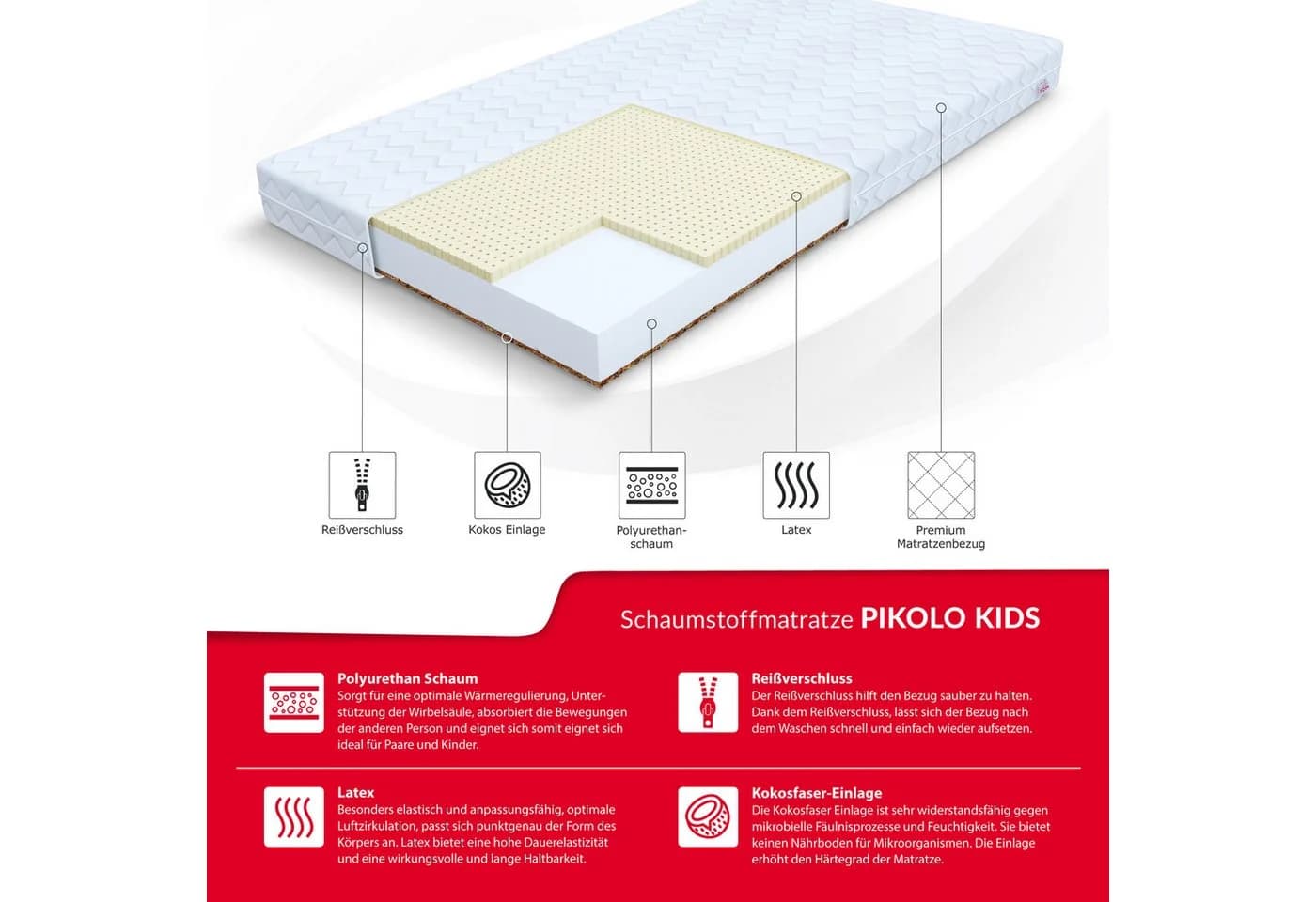 FDM Kindermatratze PIKOLO KIDS Wendematratze 11 cm