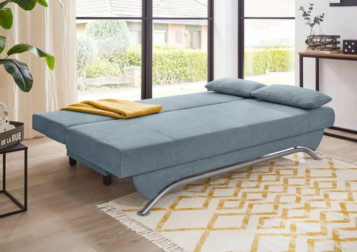 Jockenhöfer Schlafsofa Nancy 190 cm mit Bettkasten Aquablau