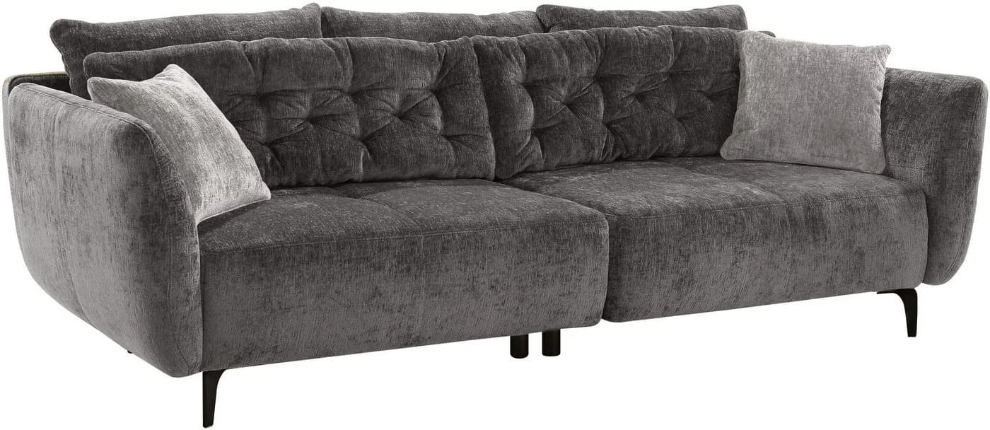 Jockenhöfer Gruppe Big-Sofa Spa Grau Retro-Look mit 7 Kissen