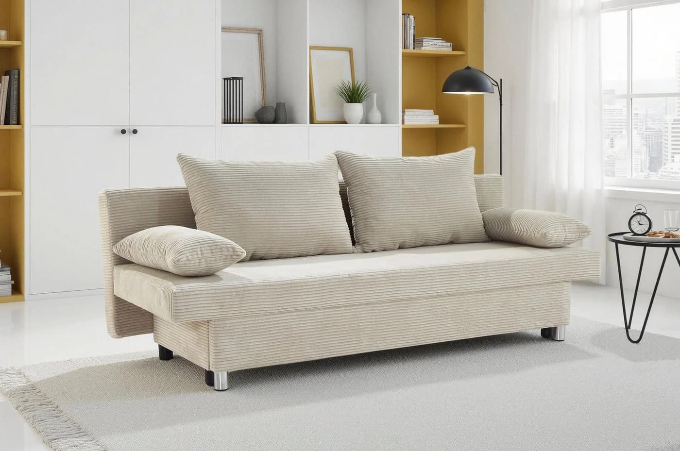 Jockenhöfer Gruppe Schlafsofa Beige/Grau mit Bettkasten