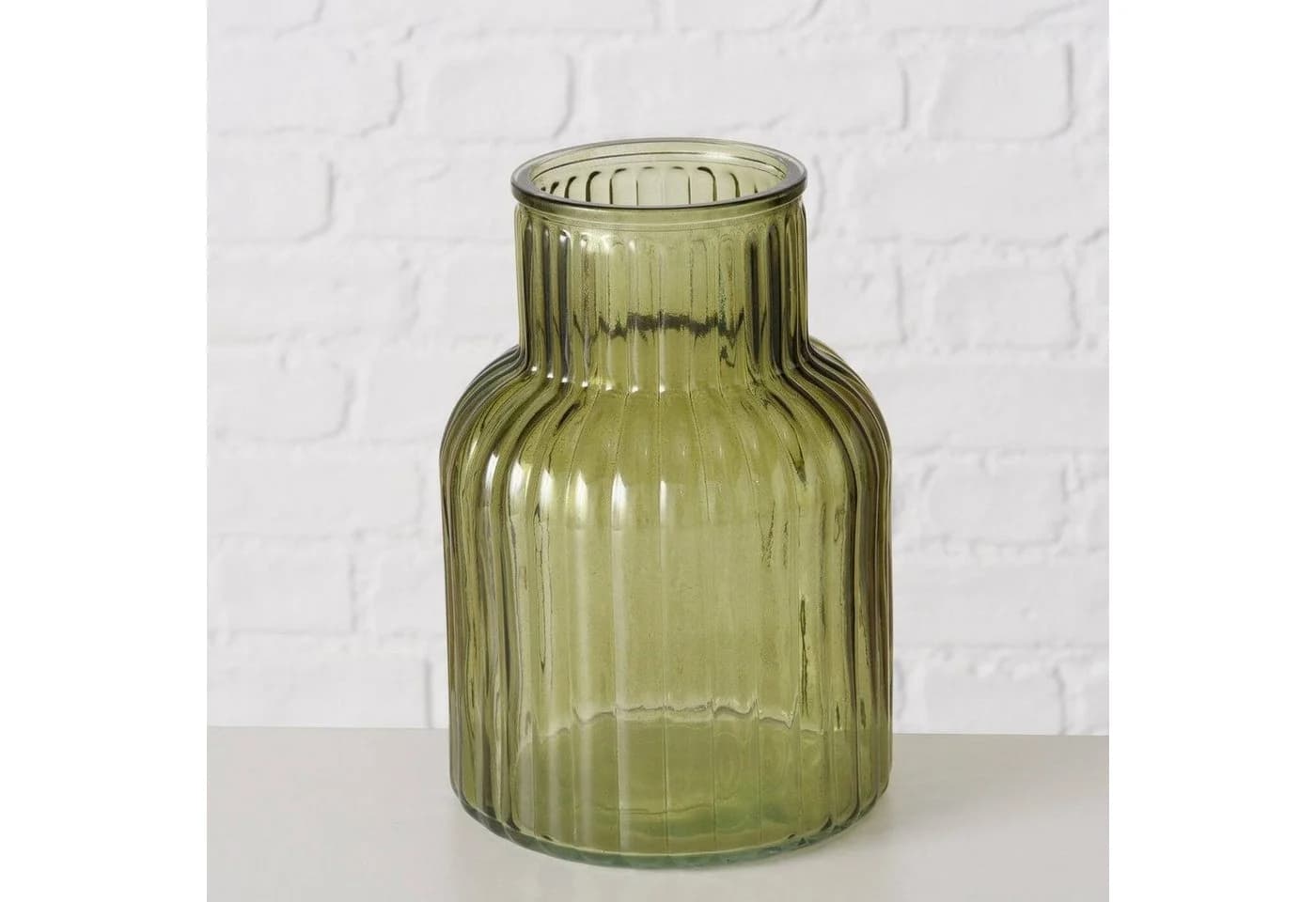 BOLTZE GRUPPE GmbH Dekovase Vase aus Glas RELEA grün geriffelt