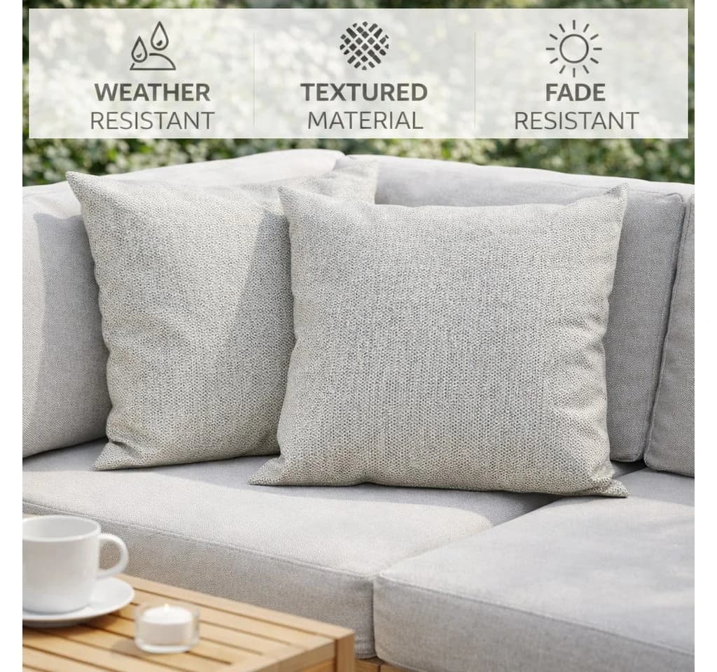 BABEES Kissenbezüge Premium 2er Set Outdoor UV Wasserdicht Leinenstruktur