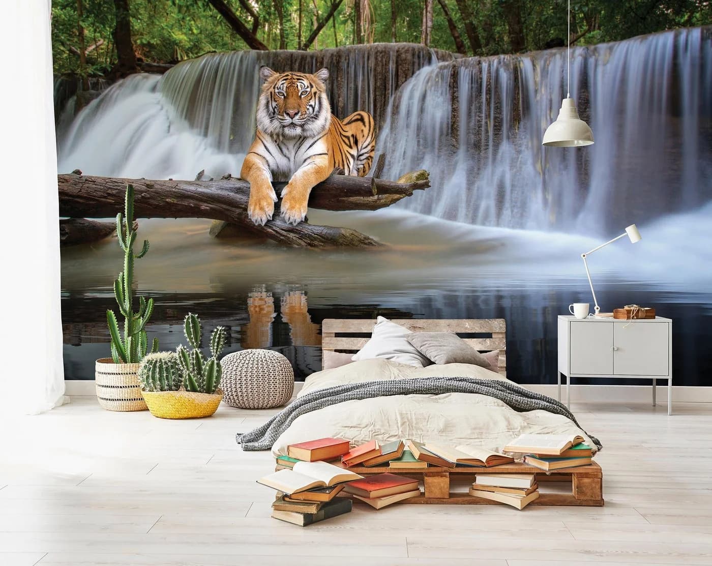 WALLARENA Fototapete Wasserfall Modern Bunt Vlies
