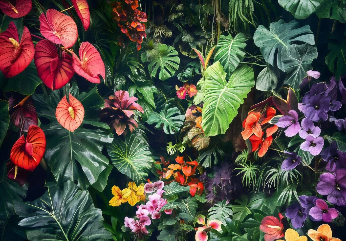 WALLARENA Fototapete Vlies Blumen Bunt
