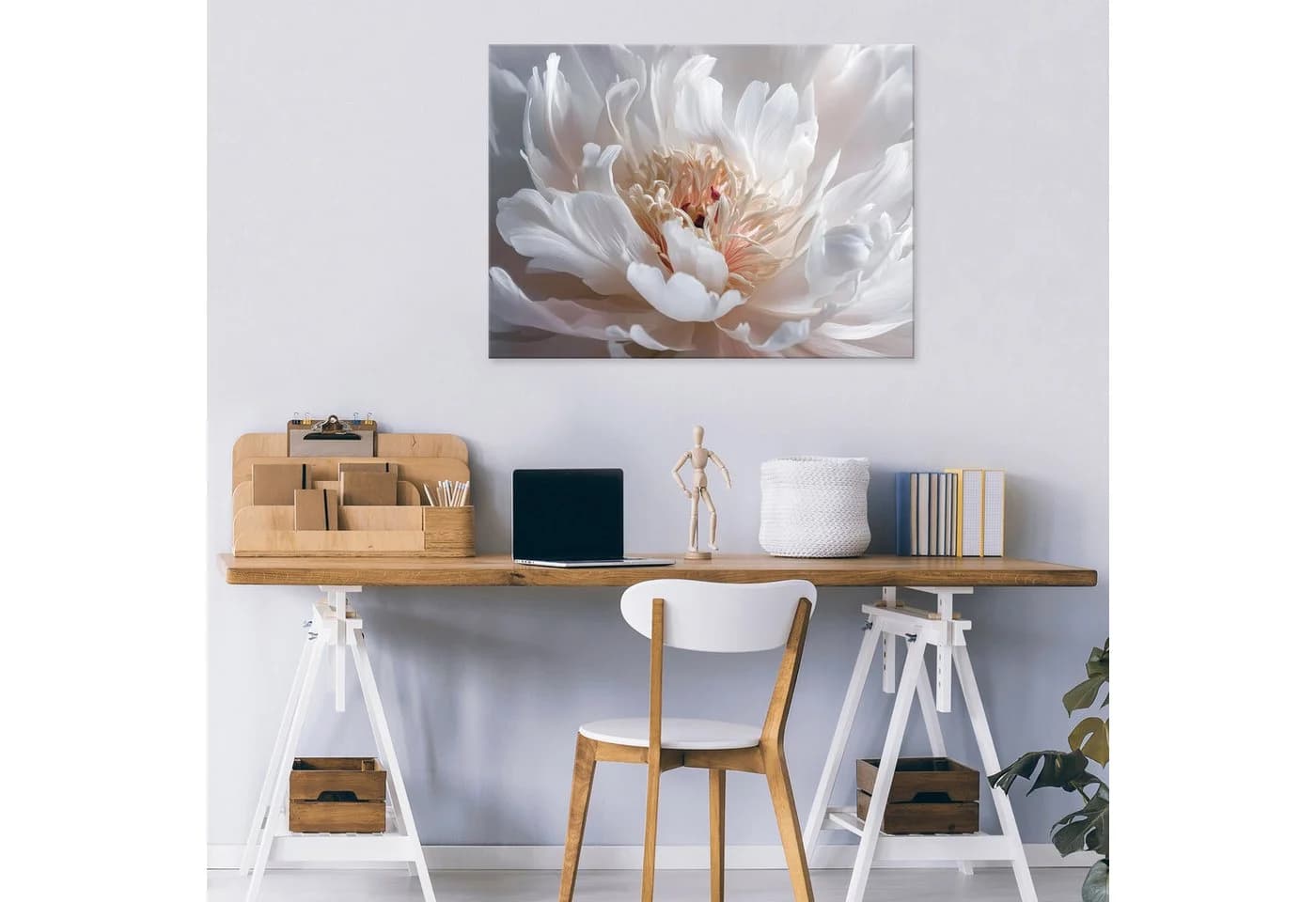 Wallarena Leinwandbild Blume Weiß Modern XXL Wandbild Natur
