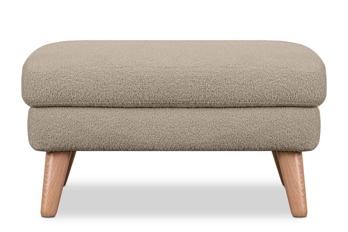 KONSIMO Sitzhocker TAGIO Skandi-Stil Massivholz Beige/Grau