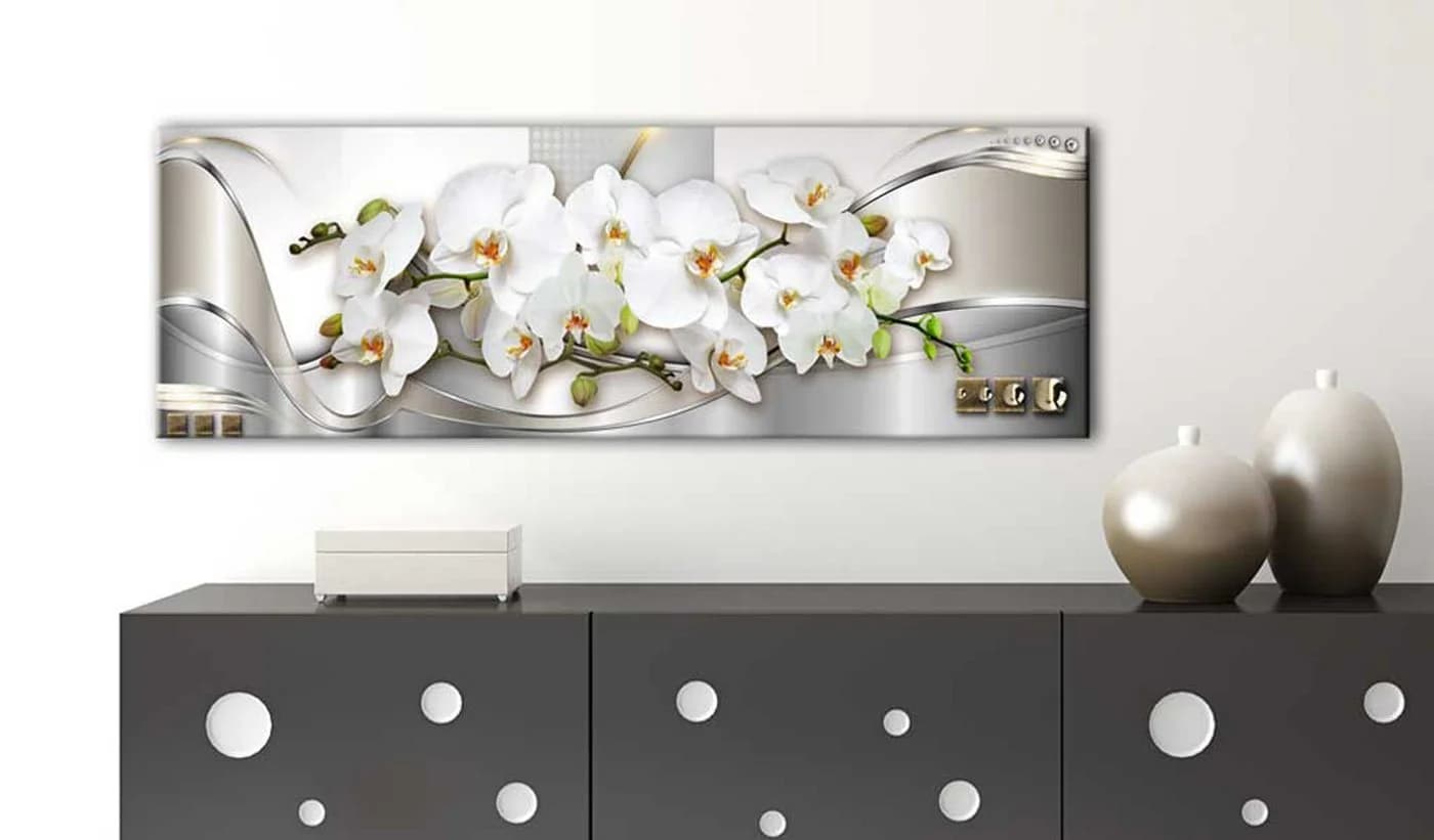 Artgeist Wandbild Orchids II Grau Vliesdruck