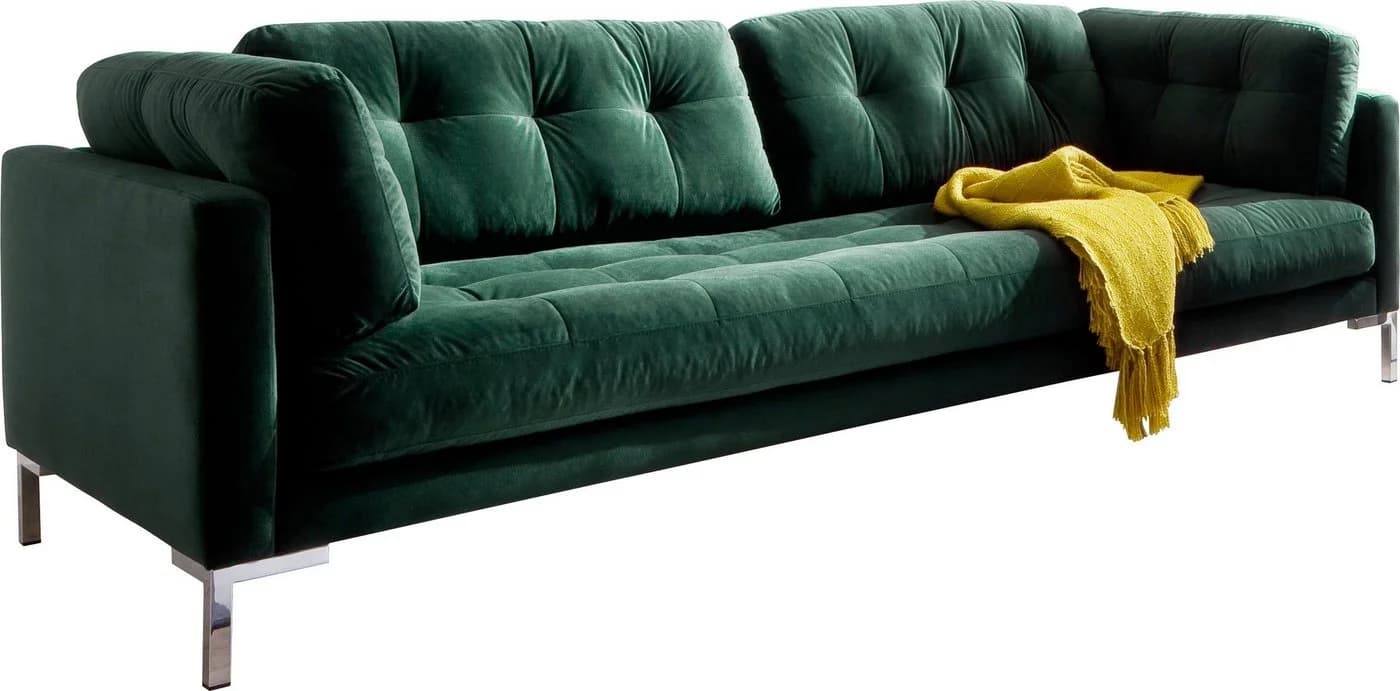 Trends by HG Landau 3-Sitzer Sofa Grün Microvelours