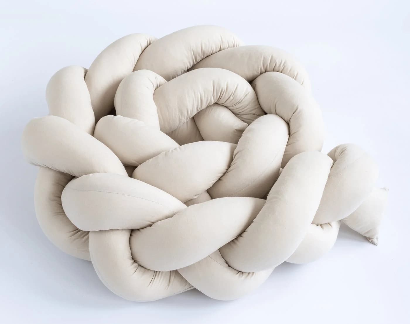 Loolay Nestchenschlange Geflochtenes Kissen Zierkissen Dekokissen Bettumrandung Beige