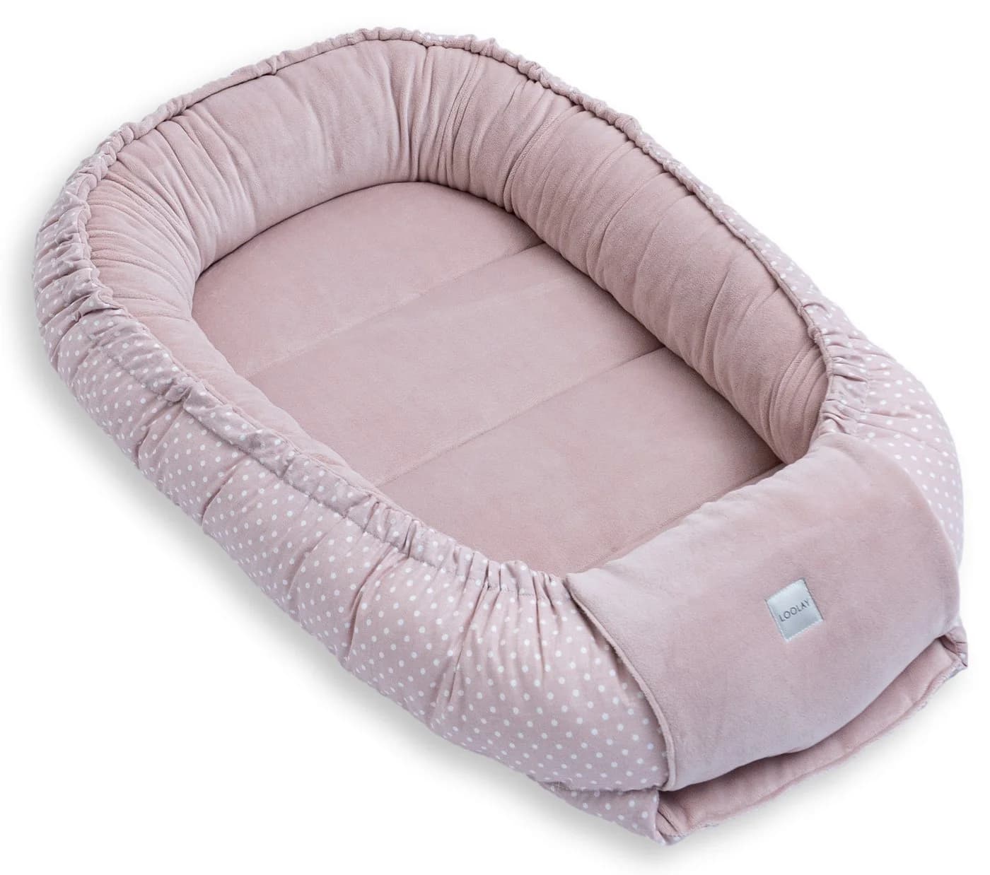 Loolay Kuschelnest BABYNEST SOLO Premium Babyausstattung Rosa Baumwolle & Samt Velours