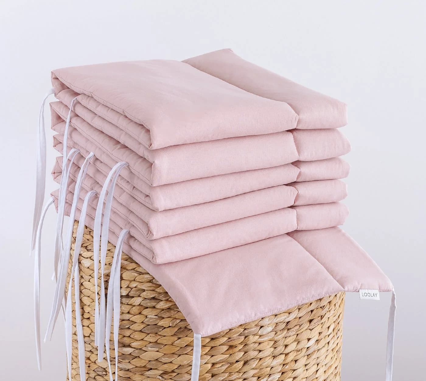 Loolay Bettnestchen Beige/Grau/Weiß/Rosa Babybett Bettumrandung