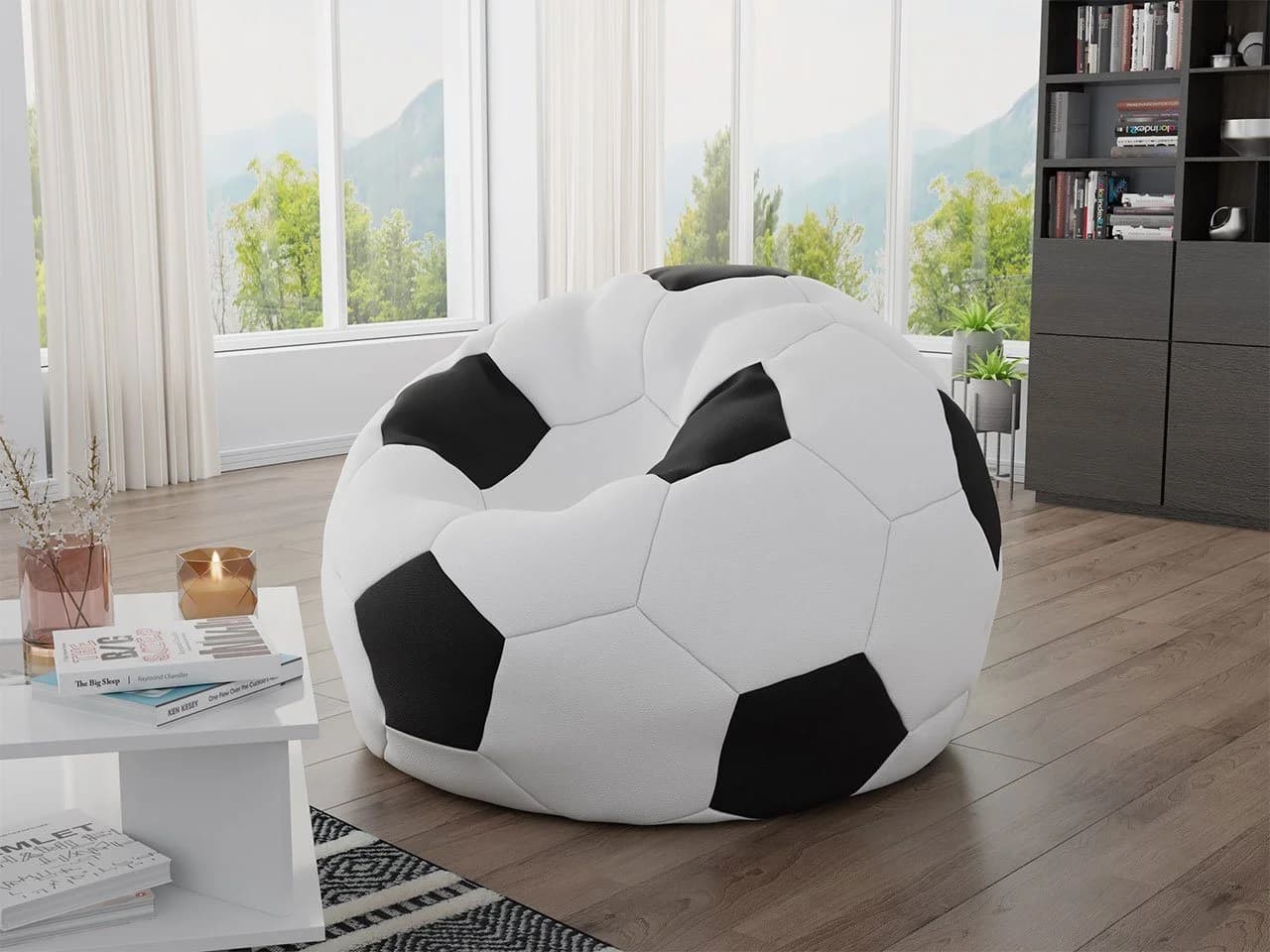 MIRJAN24 Sitzsack Ksante 500L Weiß/Schwarz Modern Kinderzimmer