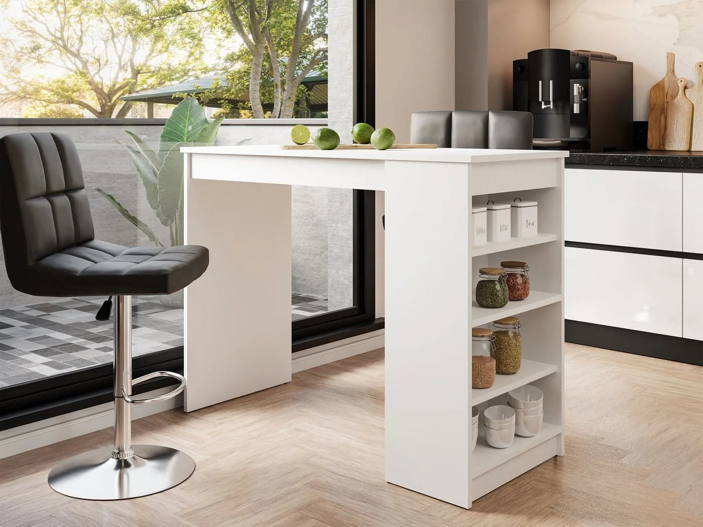 MIRJAN24 Bartisch Zotino Weiß Laminat
