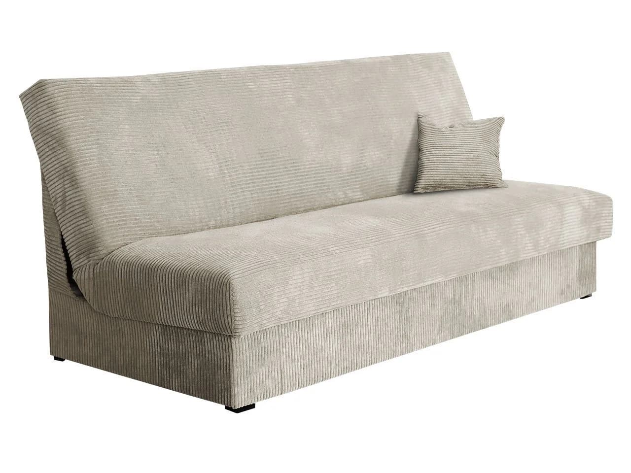 MIRJAN24 Schlafsofa Adela Mini Cord Beige mit Bettkasten und Schlaffunktion