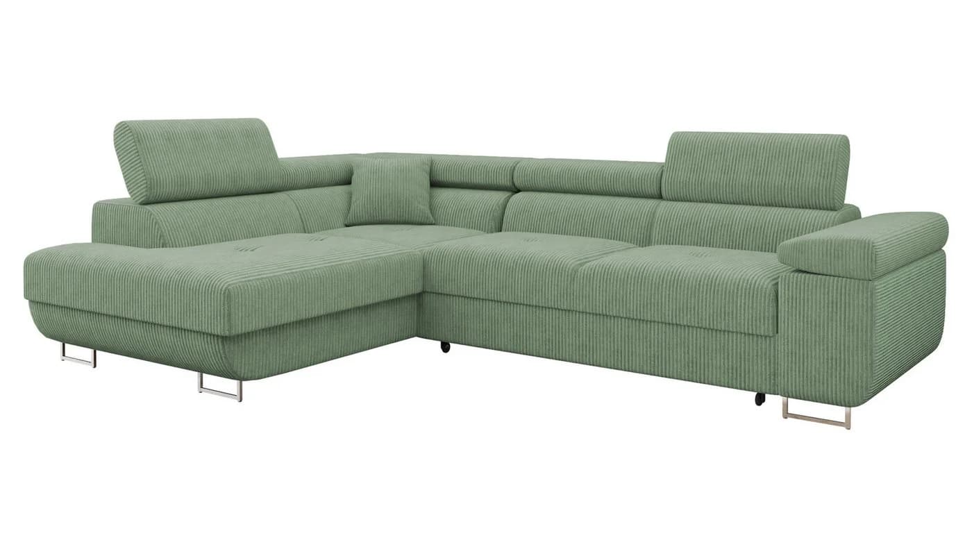 MIRJAN24 Ecksofa Torezio Cord mit Schlaffunktion und Bettkasten