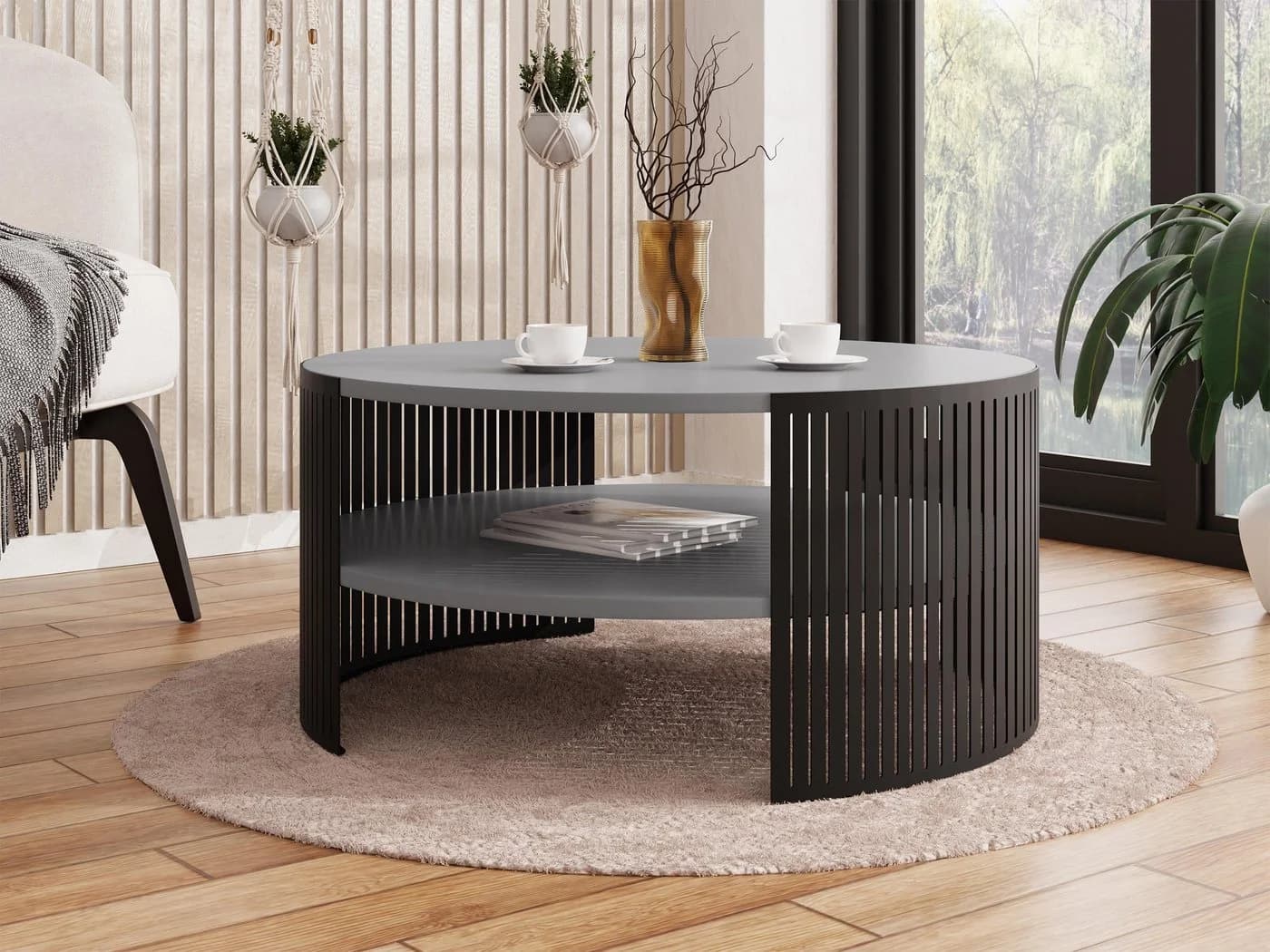 MIRJAN24 Couchtisch Fikoli, Stahlbeine, Schwarz