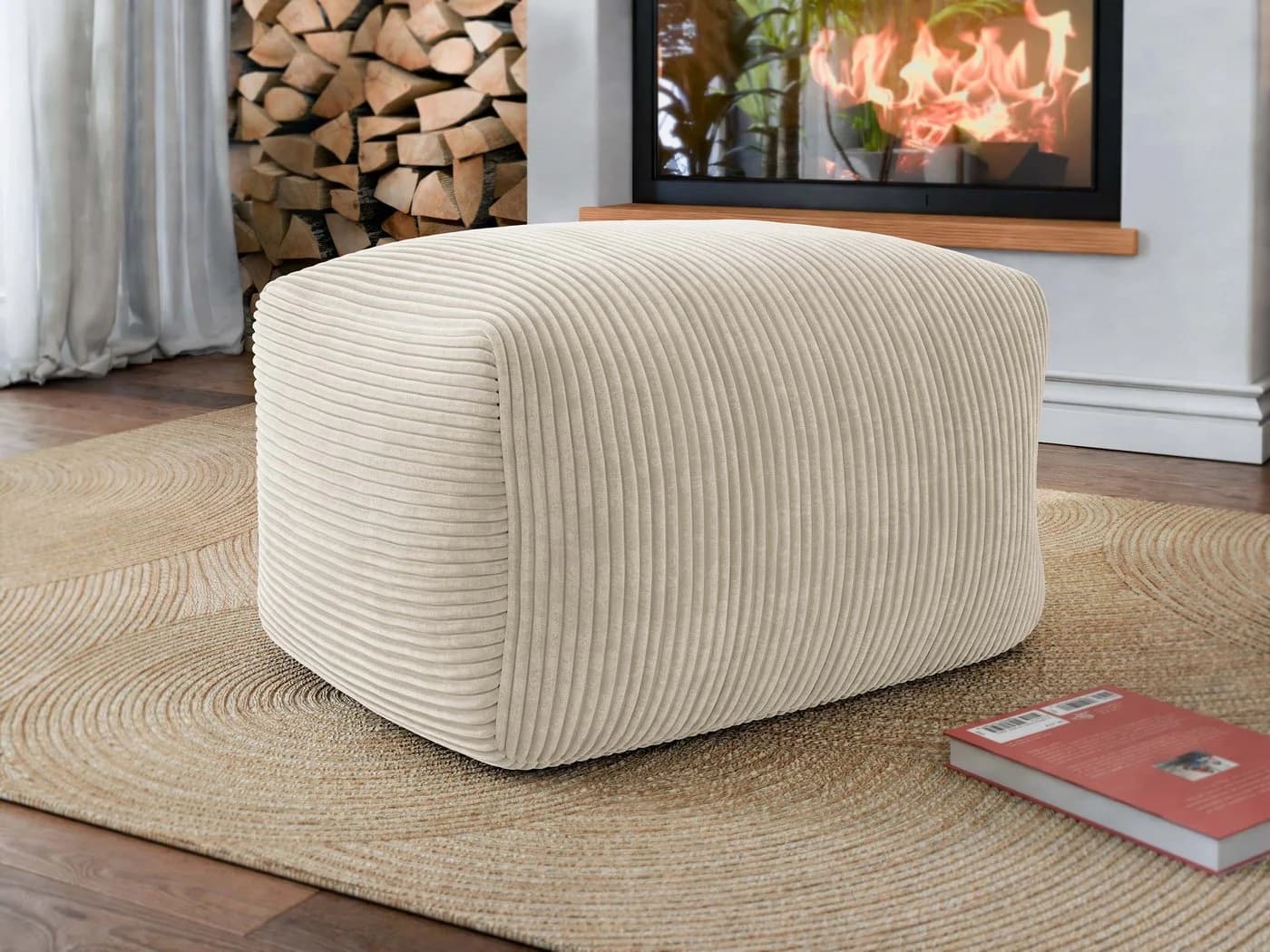MIRJAN24 Sitzsack Easy Cord Beige Regranulat