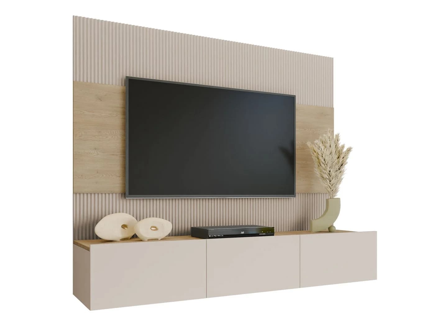 MIRJAN24 Wohnwand Deromi III 2er-Set Beige Push-to-Open