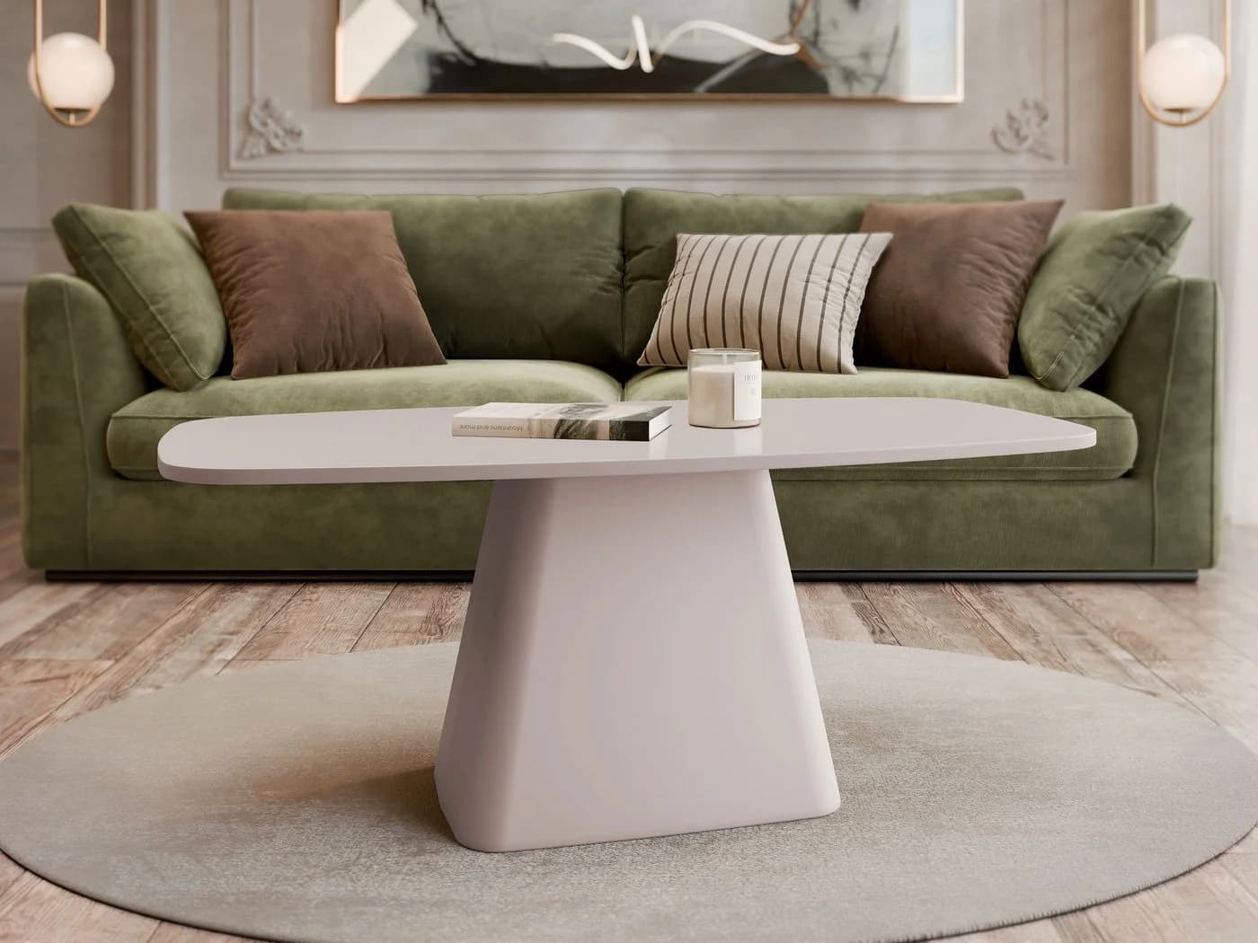 MIRJAN24 Couchtisch Noa Cashmere, Basis aus Stahl