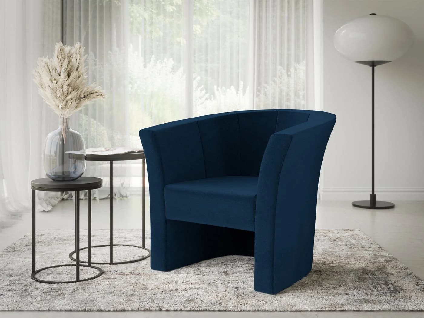MIRJAN24 Sessel Niko Freistehend Microfaser Blau