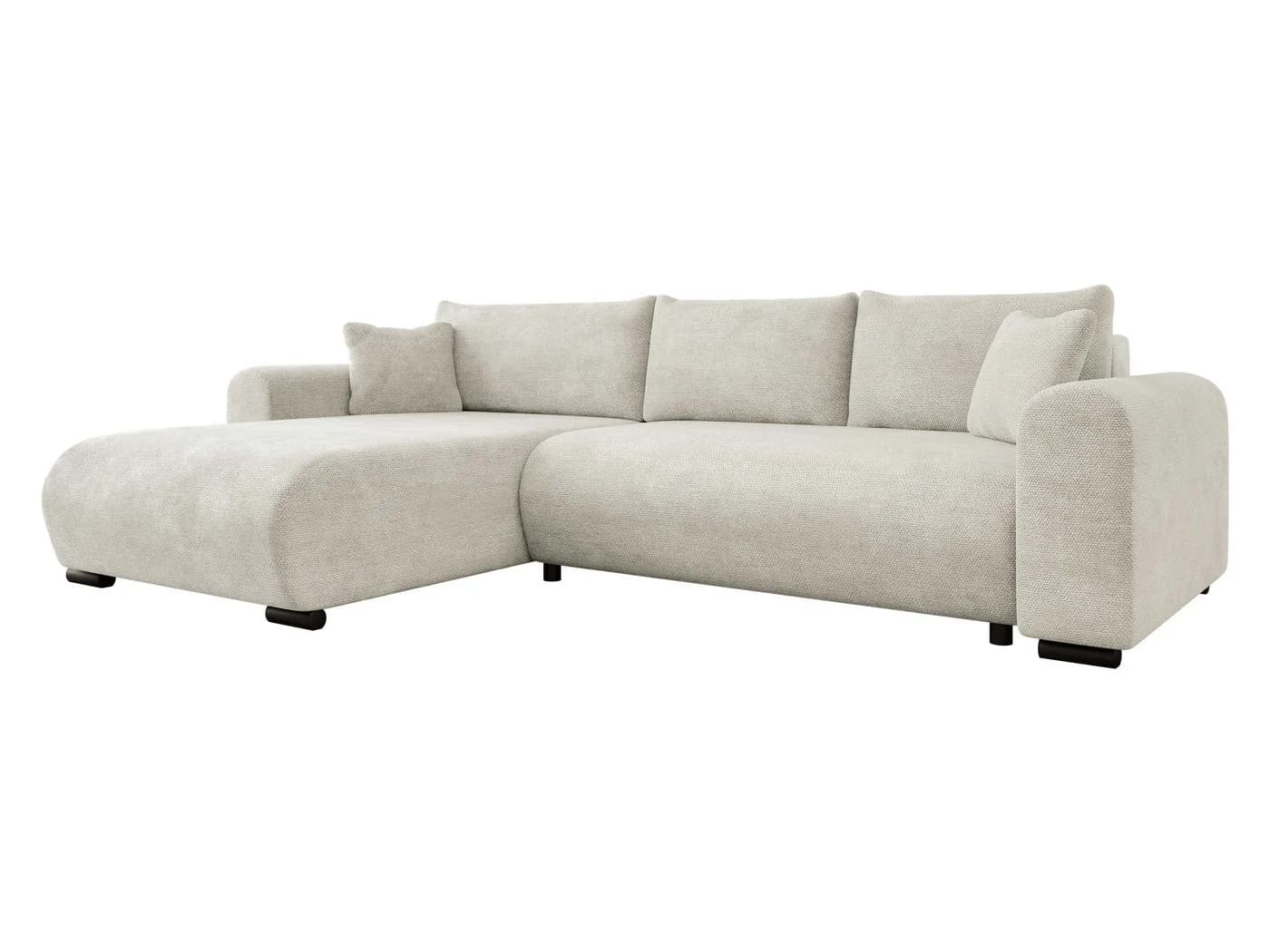 MIRJAN24 Ecksofa Merkos Beige Chenille mit Schlaffunktion und Bettkasten