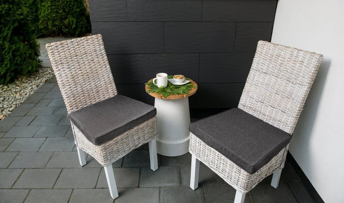 sunnypillow Stuhlkissen 4er Set Anthrazit Modern