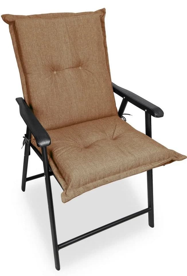 sunnypillow Stuhlkissen 2 Stück Braun Gartenstuhlauflagen Niedriglehner