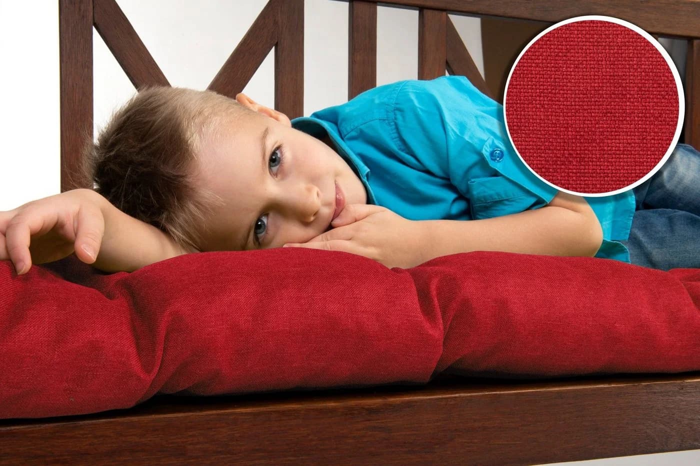 sunnypillow Bankauflage rot Polyester 140x40 cm