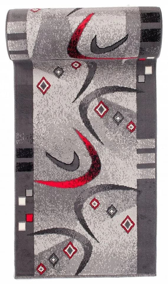 Mazovia Läufer Grau Modern Kurzflor Vorzimmer