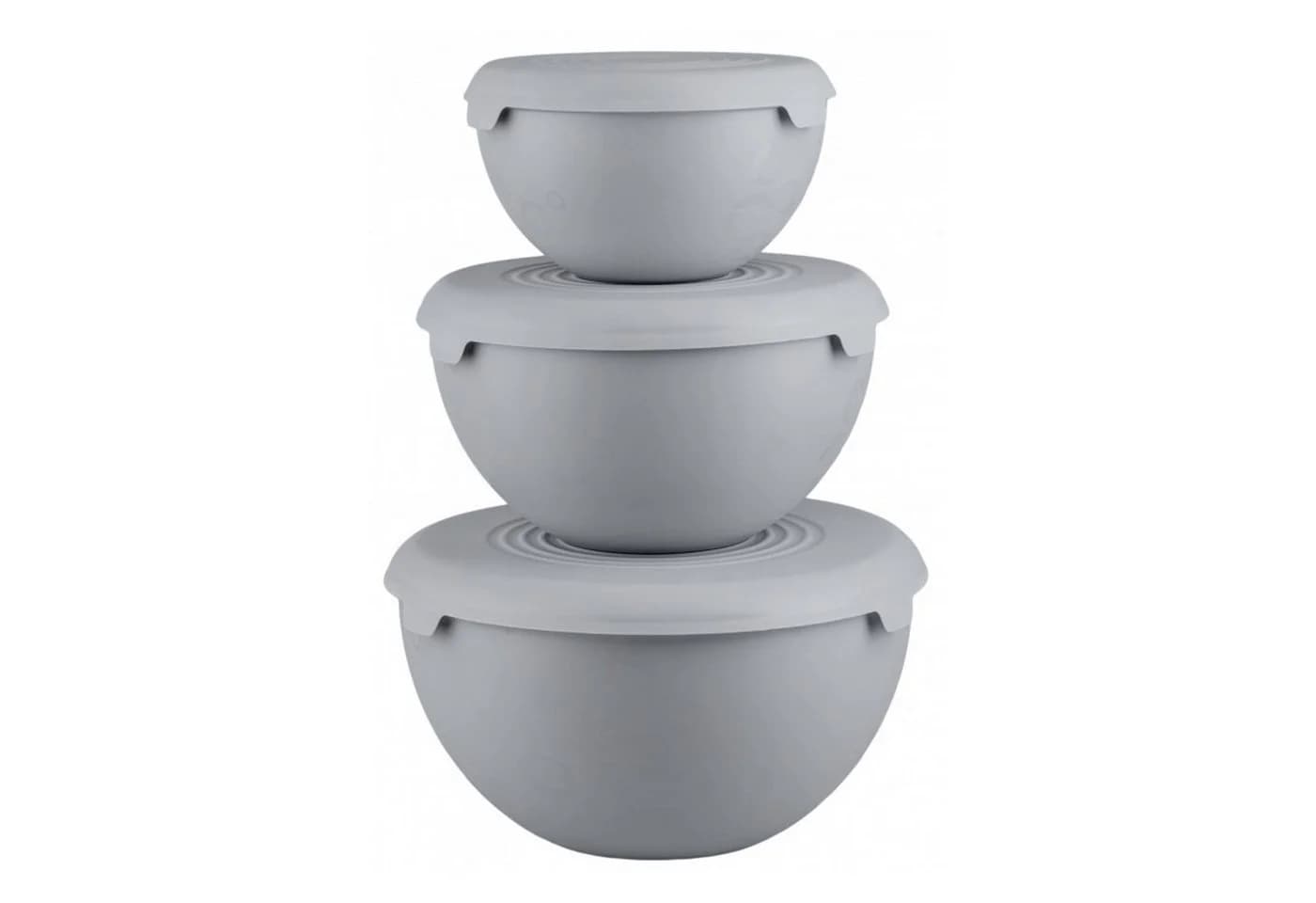 Practic Schüssel-Set 3-tlg. Grau Polypropylen 1,5l 3l 6l