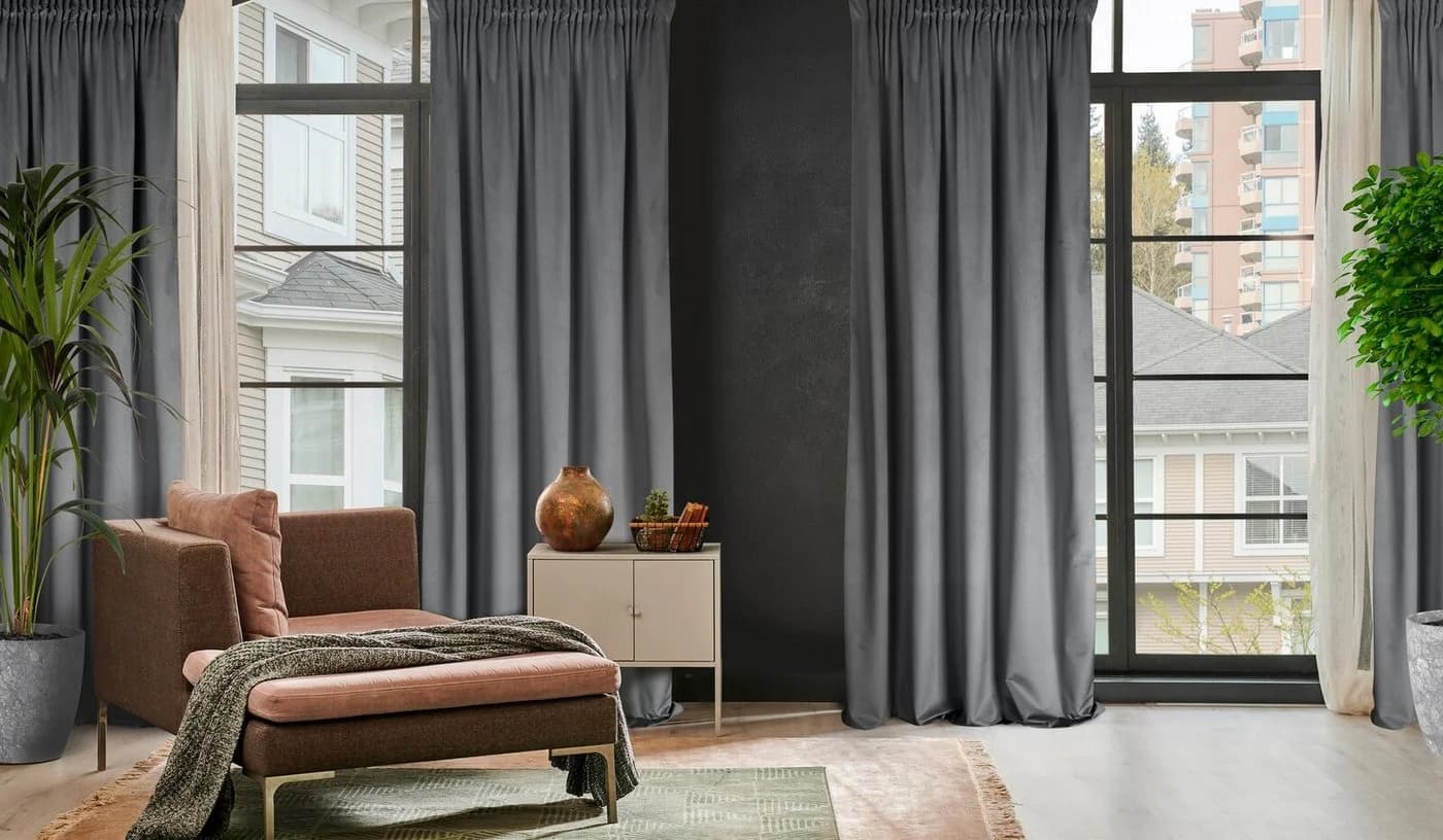 Design91 Samtvorhänge Wohnzimmer Schlafzimmer Blickdicht Ösen Velours Velvet, Kräuselband