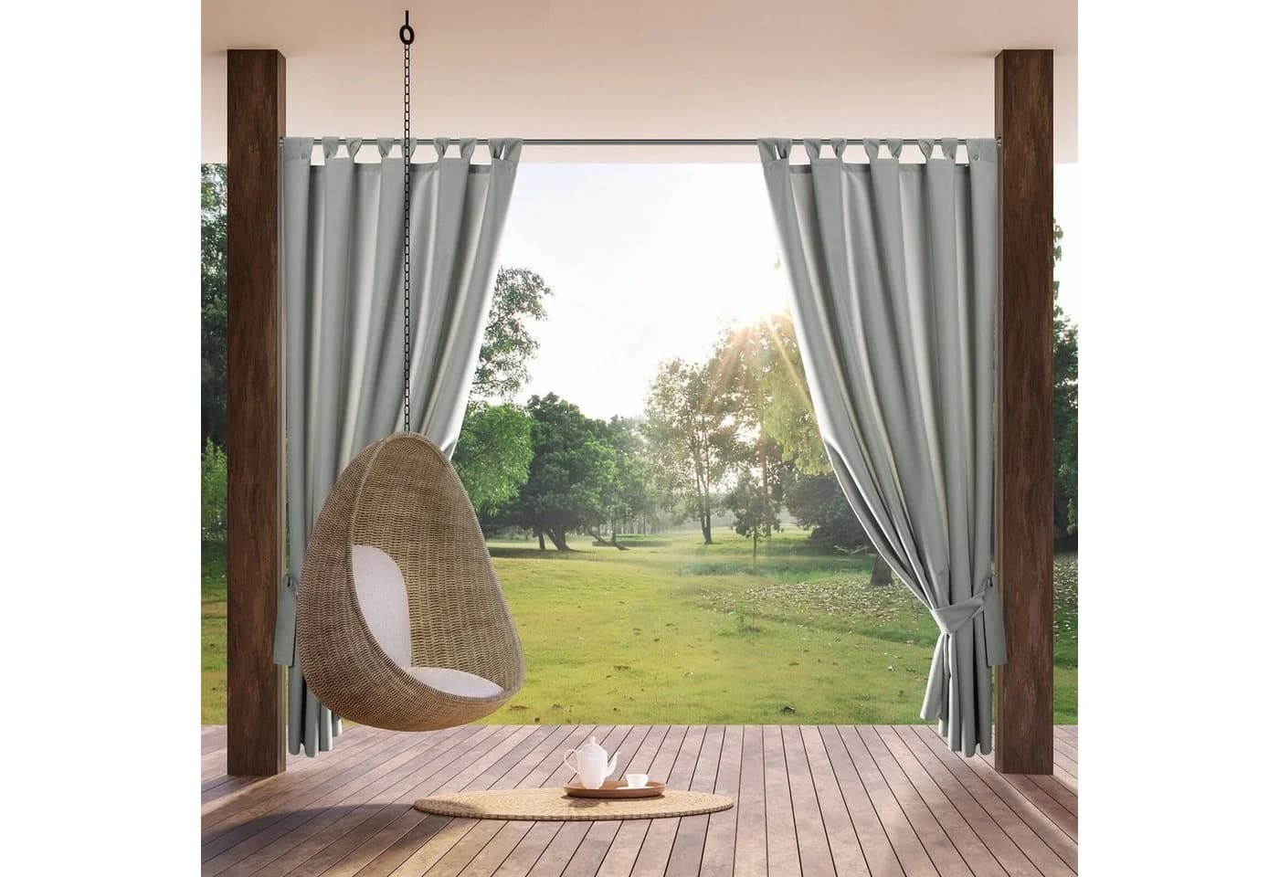Eurofirany Outdoorvorhang GARDEN, wasserdichter Terrassenvorhang, Polyester, wetterfest, UV-Schutz