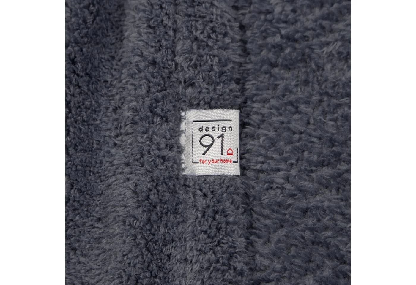 Design91 Wohndecke LORI Flauschig Weich Polyester Grau