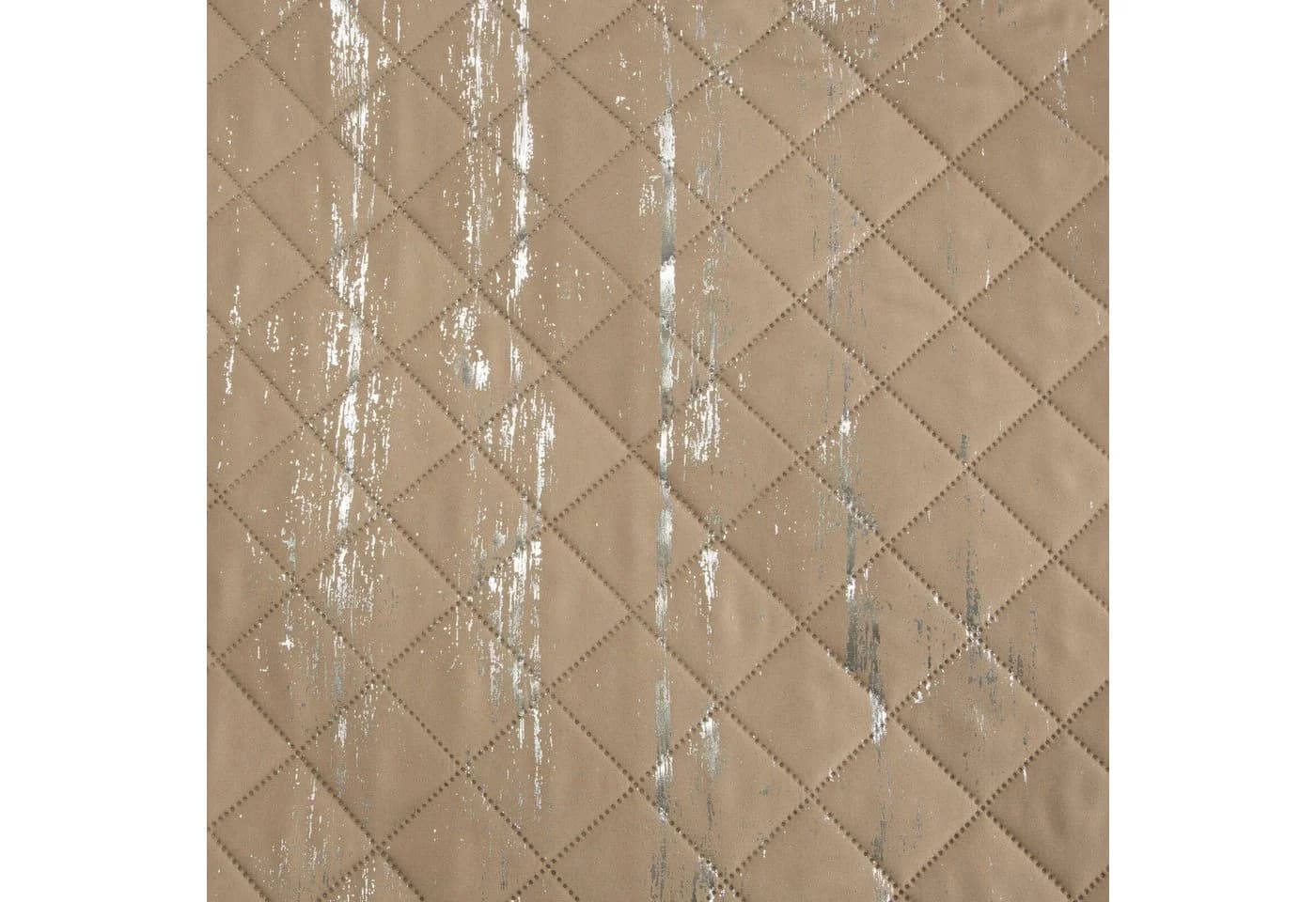 Design91 Tagesdecke Microfaser Gesteppt Silber Beige