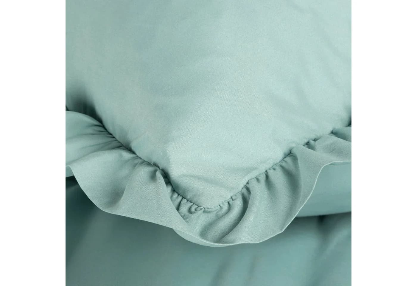 Design91 Bettwäsche 2-teilig mit Rüschen Grün Polyester