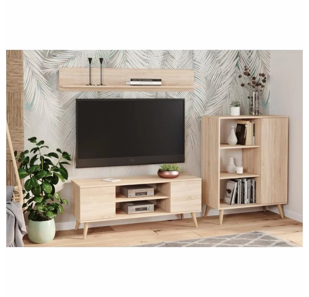 KOBI S.C. Wandregal 100 cm Eiche Sonoma mit verdeckten Halterungen