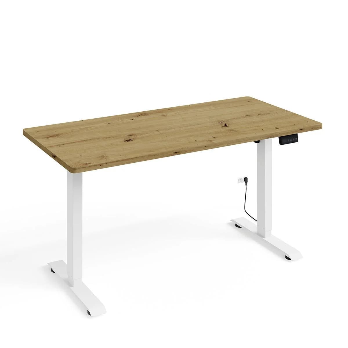 Ergo Schreibtisch Holz-Optik Weiß Modern