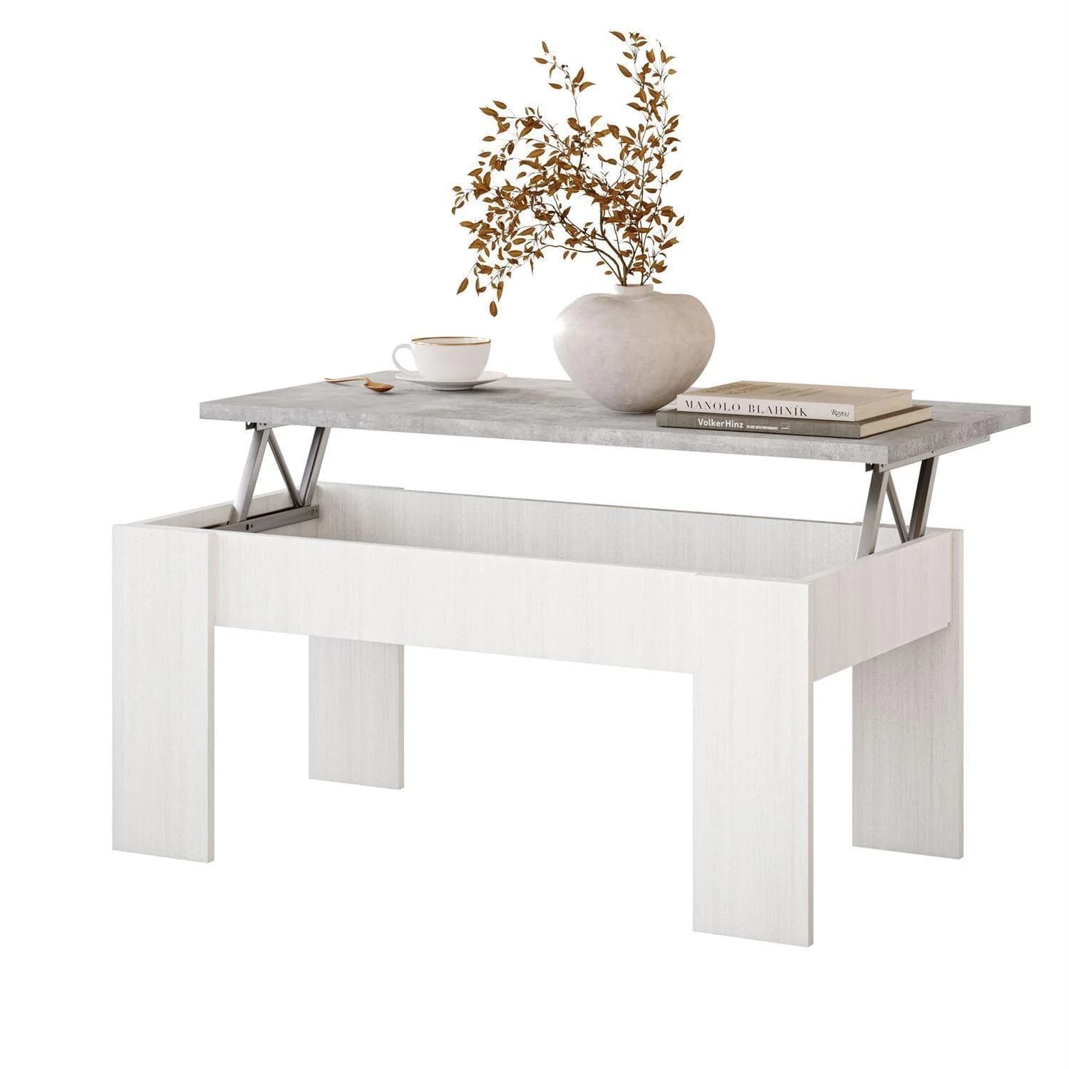 Lookway Couchtisch APERTO Ausziehbarer Couchtisch Weiß
