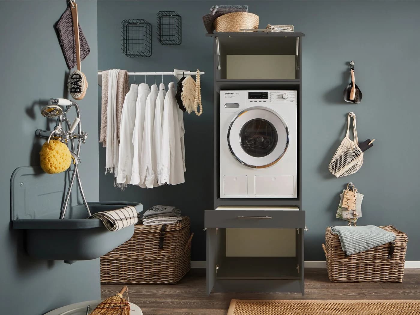 Laundreezy Mehrzweckschrank Anthrazit mit Soft-Close