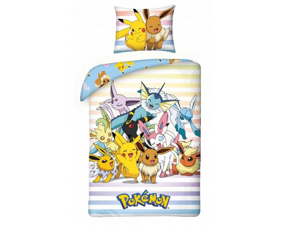 POKÉMON Bettwäsche Set Mikrofaser 140x200 cm mit Kissenbezug 70x90 cm