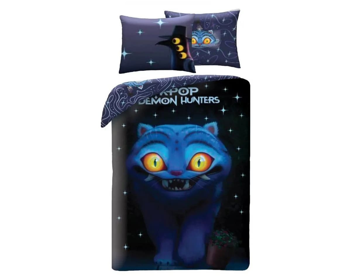 K-Pop Demon Hunters Kinderbettwäsche Mikrofaser Schwarz 140x200 cm