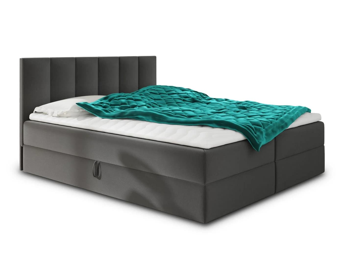 Sofnet Boxbett Star mit Bettkästen Grau Velours