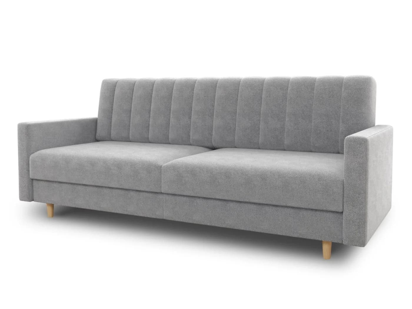 Sofnet Schlafsofa Sara Grau mit Schlaffunktion und Bettkasten