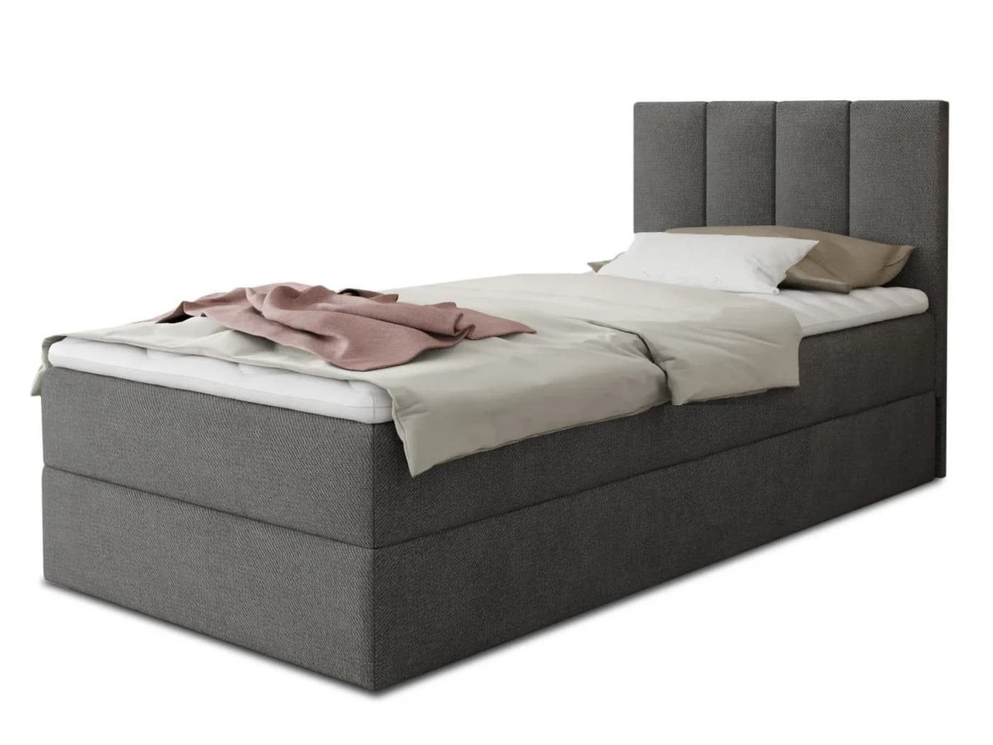 Sofnet Boxbett Star Mini mit Bettkasten und Bonell-Matratze Grau