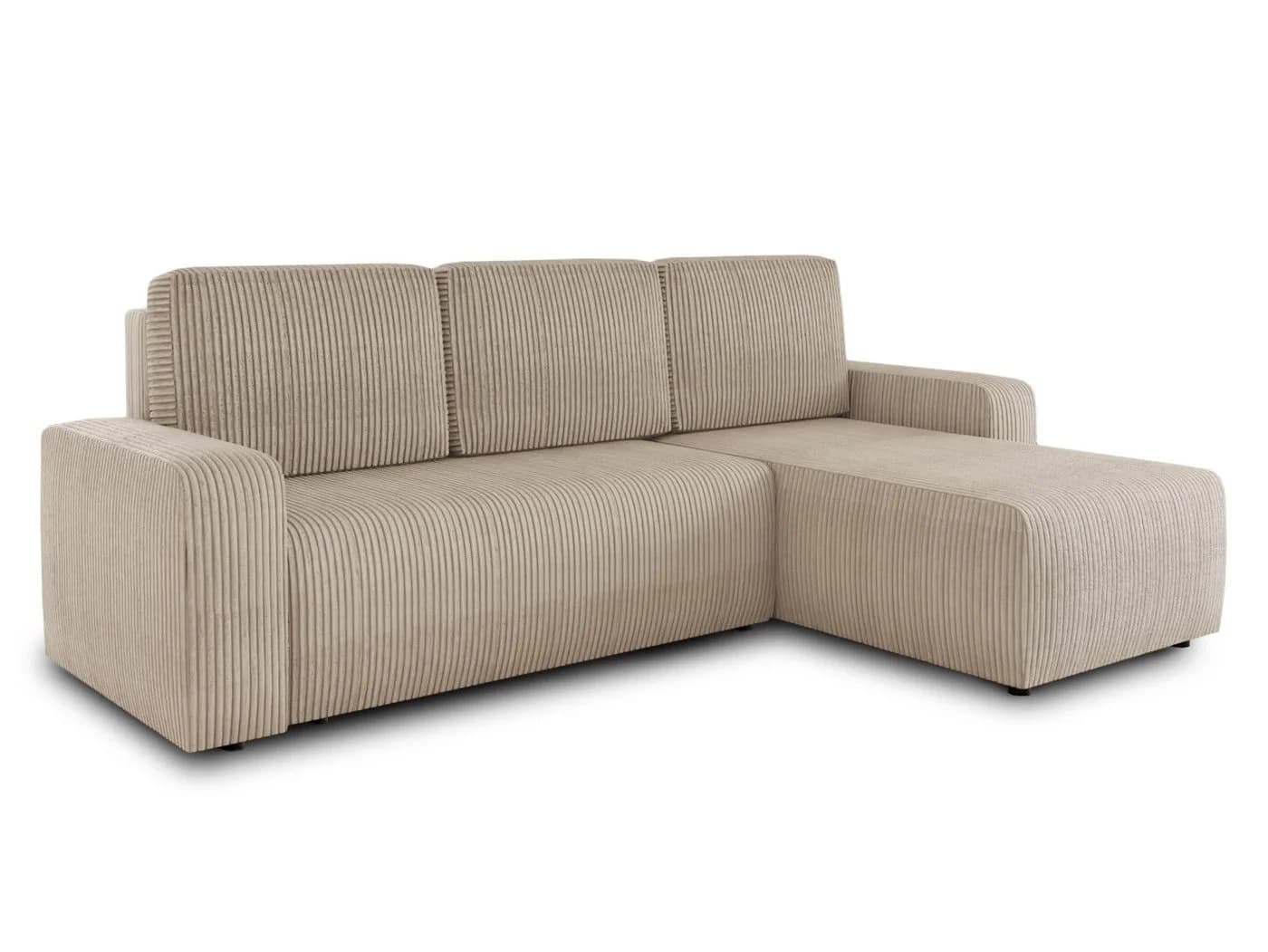 Sofnet Ecksofa Roma L Beige mit Schlaffunktion und Bettkasten