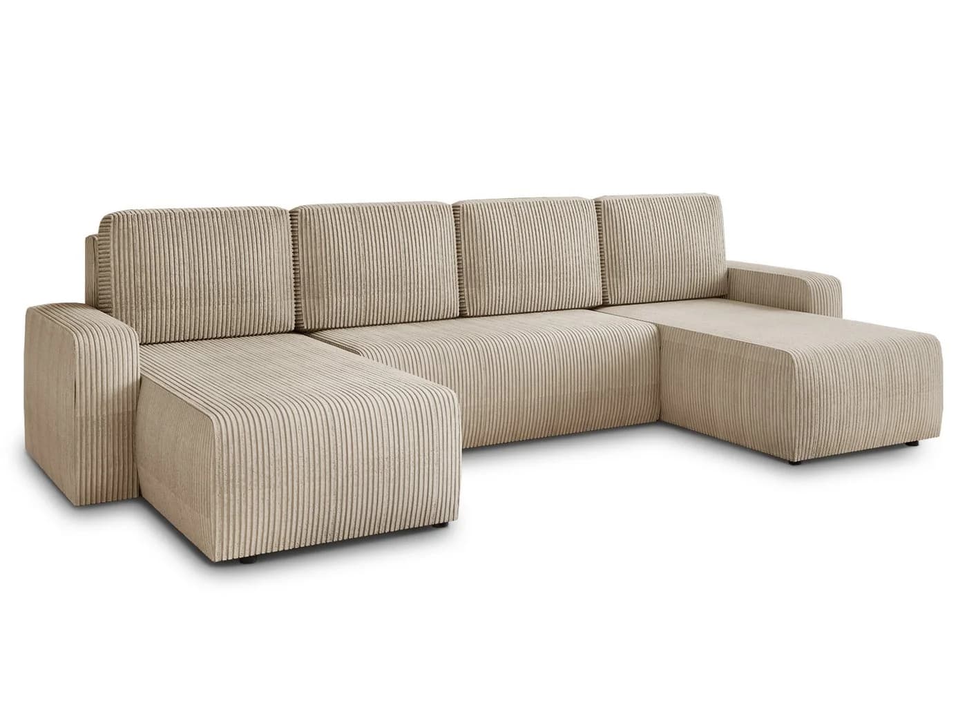 Sofnet Wohnlandschaft Roma U Beige mit Schlaffunktion und Bettkasten