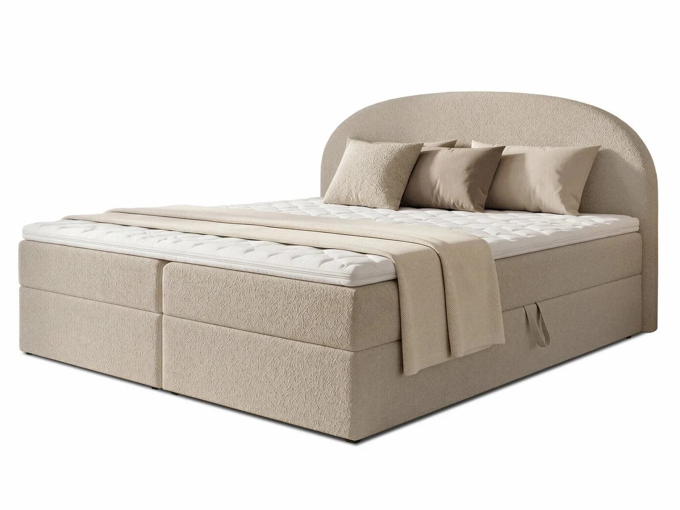 Sofnet Boxbett Cloud mit Bettkästen und Topper Bouclé Coral