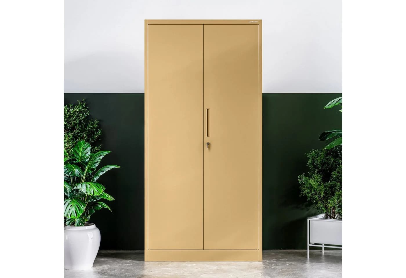 Jan Nowak Mehrzweckschrank DAWID Metall abschließbar 90 cm Beige