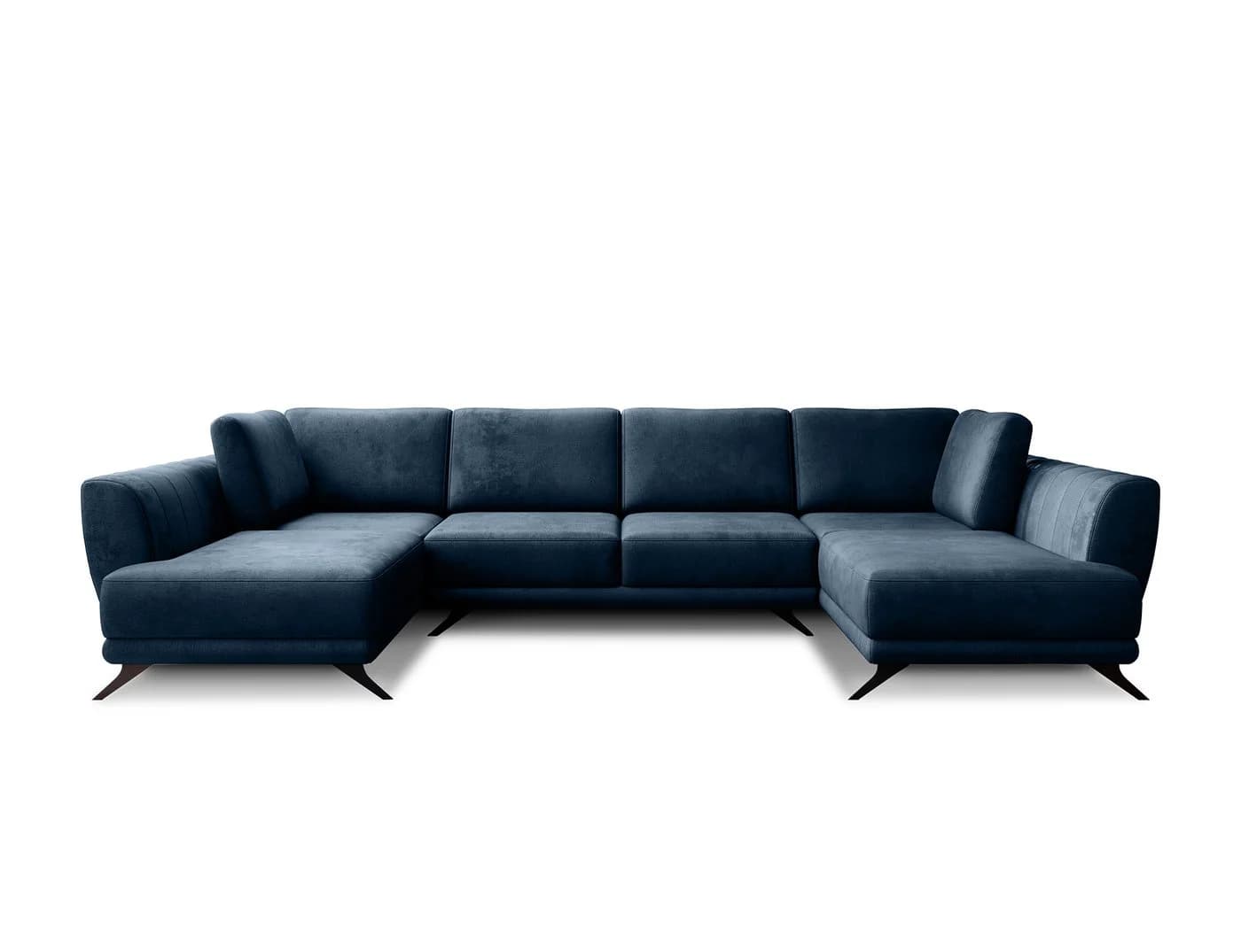 Myhomelando Wohnlandschaft Larco U-Form Blau mit Schlaffunktion & Bettkasten